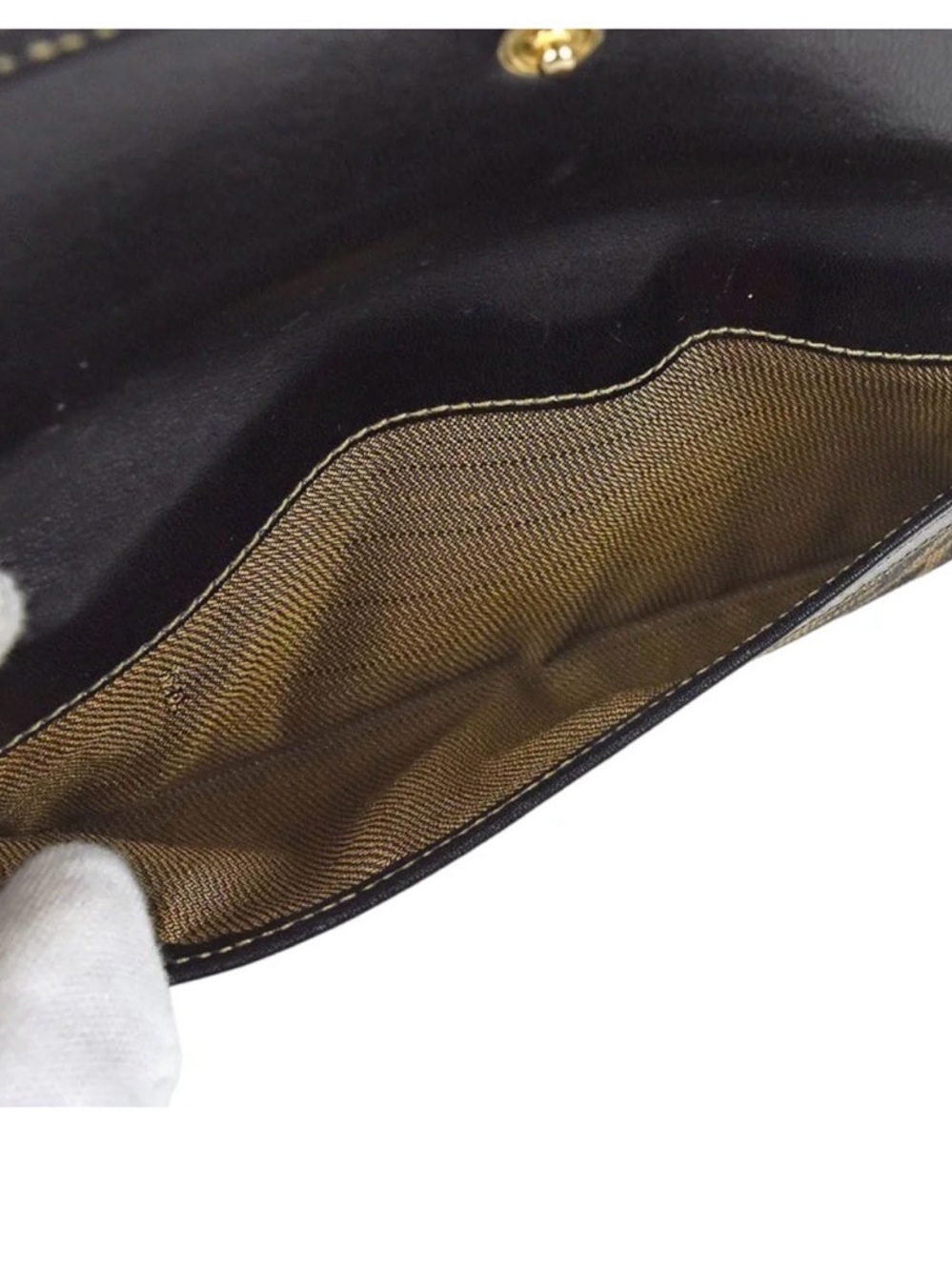 Fendi Zucca Canvas Wallet Clutch in Brown and Black - Picture 4 of 7